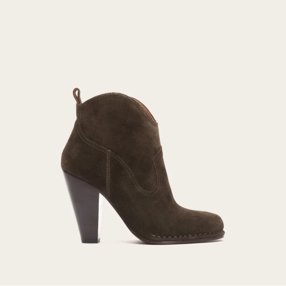 Frye Olive Suede Ankle Boots